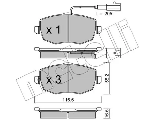 METELLI 2205281 Комплект тормозных колодок