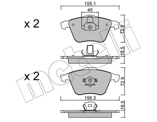 Metelli 2205493 Комплект тормозных колодок