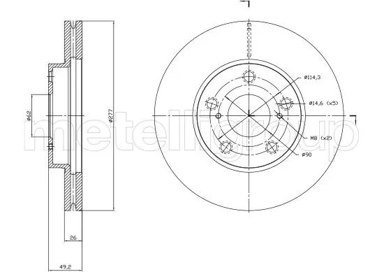 METELLI 231523C Диск тормозной передний