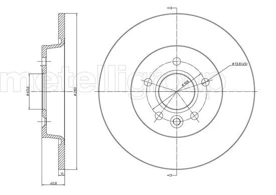 METELLI 230686C Диск тормозной задний