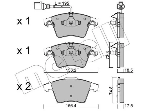 Metelli 2205521 Колодки тормозные