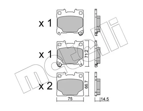 METELLI 2212890 Комплект тормозных колодок,
