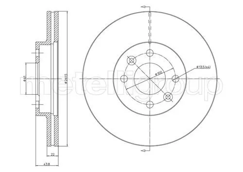 METELLI 230550C Диск тормозной