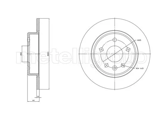 Metelli 231823C Диск тормозной