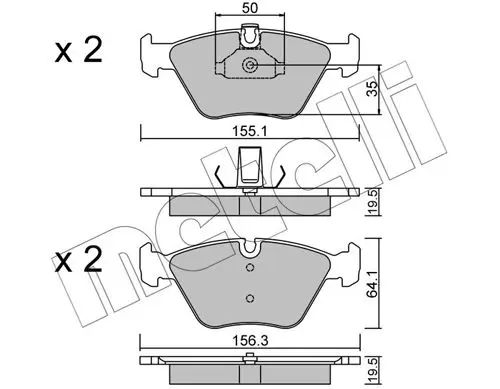 Metelli 2202070 Колодки тормозные передние