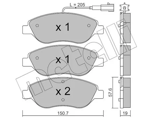 METELLI 2205770 Комплект тормозных колодок