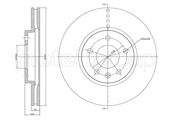 Metelli 231003C Диск тормозной передний
