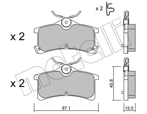 METELLI 2204490 Комплект тормозных колодок