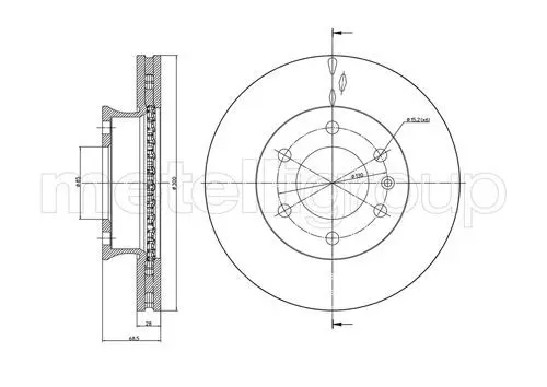 METELLI 230881 ТОРМОЗНОЙ ДИСК