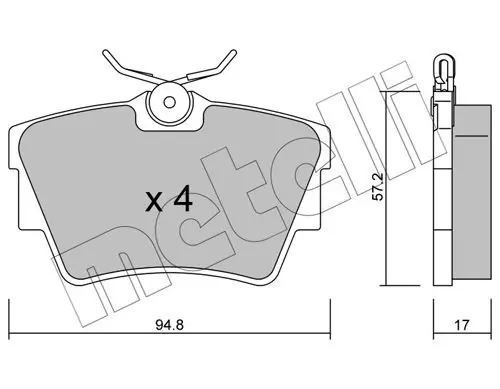METELLI 2206350 Колодки торм.зад.