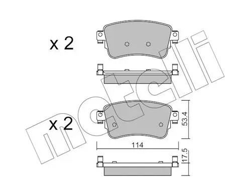Metelli 2211080 Колодки тормозные задние