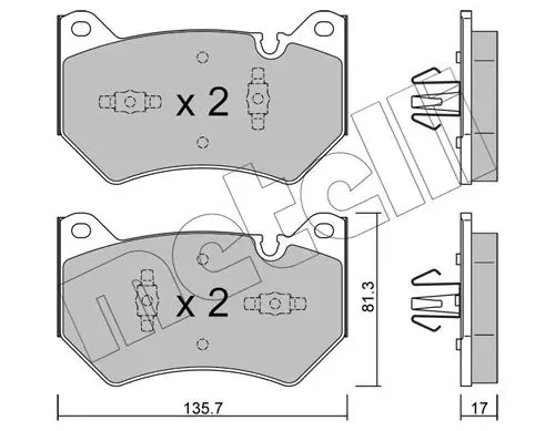 Metelli 2211701 Колодки тормозные передние