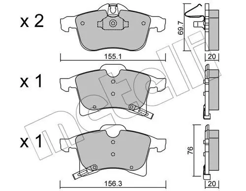 Metelli 2205390 Колодки тормозные
