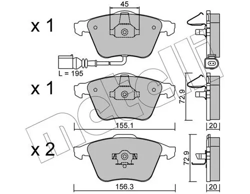 Metelli 2205492 Колодки тормозные дисковые