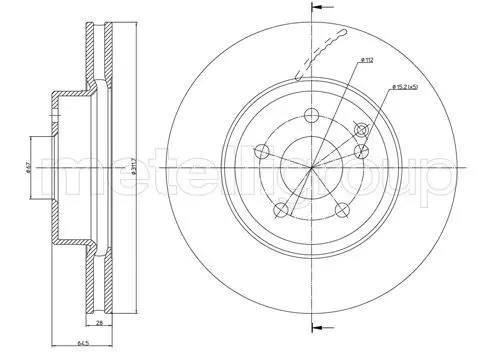 METELLI 230602C Тормозной диск