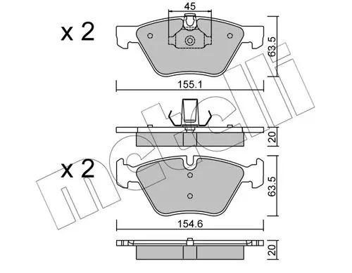 METELLI 2205573 Комплект тормозных колодок