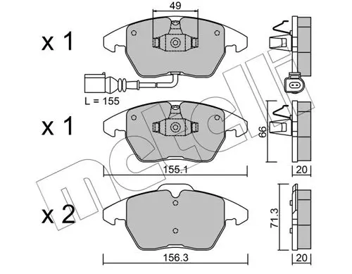 Metelli 2205480 Колодки тормозные передние