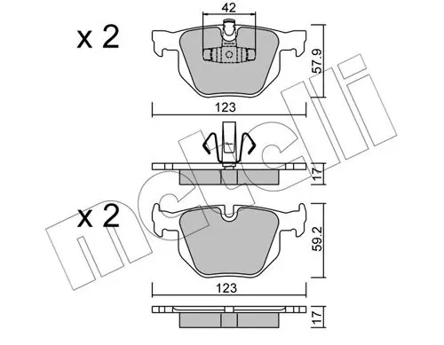 Metelli 2206430 Колодки тормозные дисковые