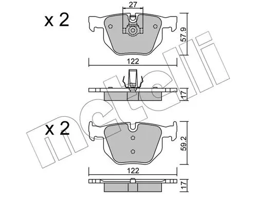 Metelli 2206440 Колодки тормозные задние