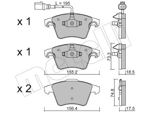 Metelli 2205521 Колодки тормозные