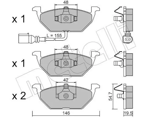 Metelli 2202112 Колодки тормозные передние