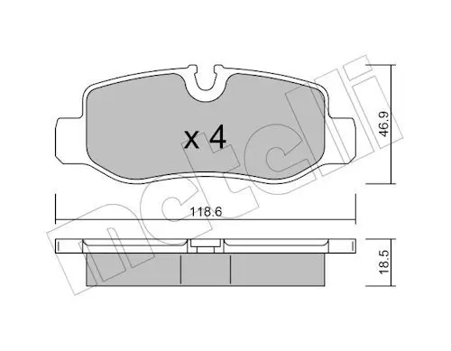 Metelli 2210230 Колодки тормозные дисковые