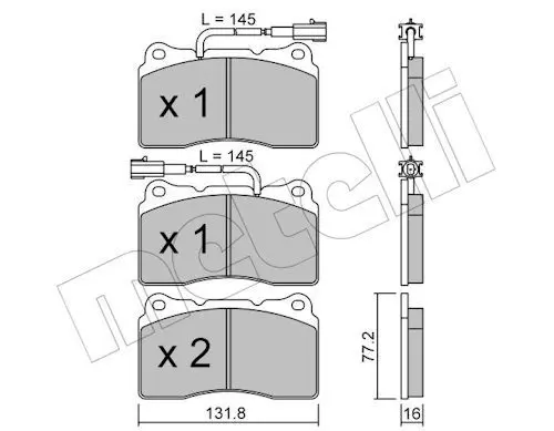 METELLI 2202880 Комплект дисковых тормозных