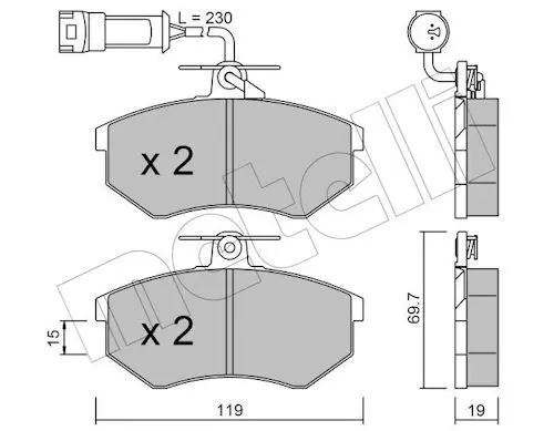 Metelli 2201481 Колодки тормозные передние