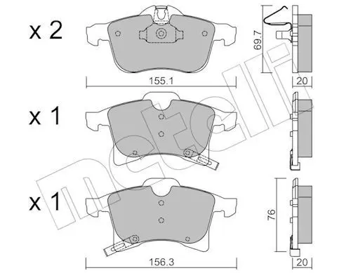 Metelli 2205390 Колодки тормозные