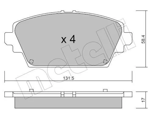 Metelli 2204640 Колодки тормозные передние