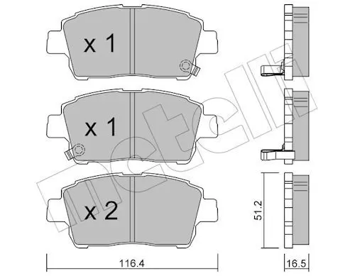 Metelli 2204230 Комплект тормозных колодок