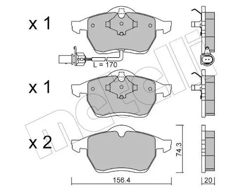 Metelli 2202791 Колодки тормозные дисковые