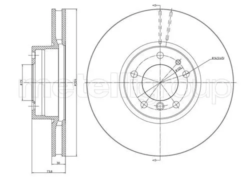 Metelli 230693C Диск тормозной Metelli