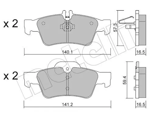 Metelli 2205680 Колодки тормозные задние