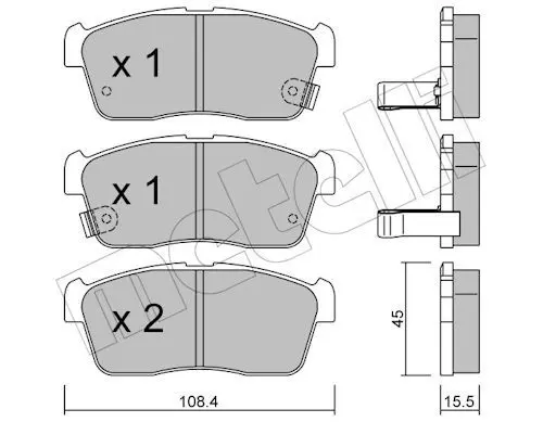 METELLI 2204150 Колодки тормозные