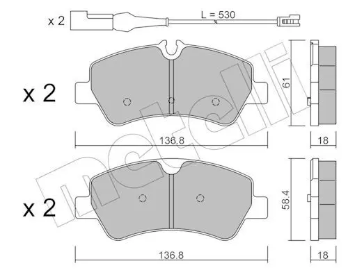 Metelli 2209911 Колодки тормозные