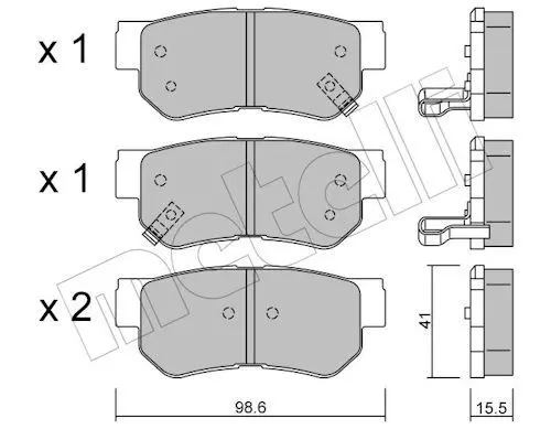 METELLI 2203650 Колодки тормозные задние