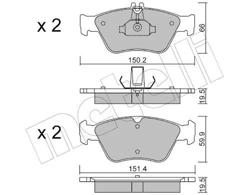 Metelli 2202190 Колодки тормозные передние