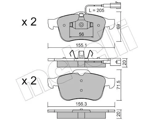 METELLI 2207030 Комплект тормозных колодок