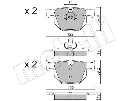Metelli 2206444 Колодки тормозные задние