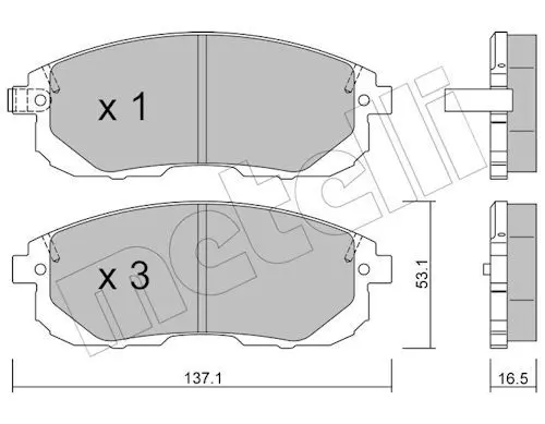 22-0876-0 METELLI Комплект тормозных колодок