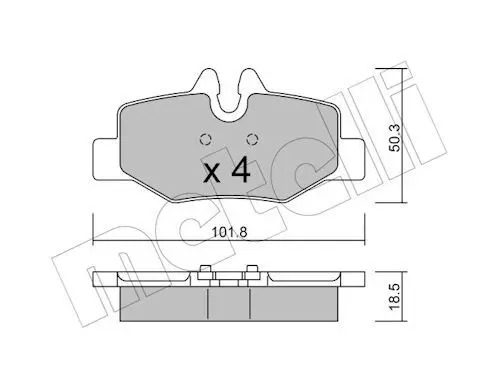 Metelli 2205760 Колодки тормозные задние