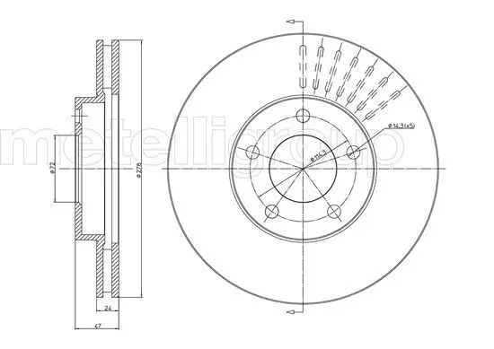 METELLI 231036C Тормозной диск