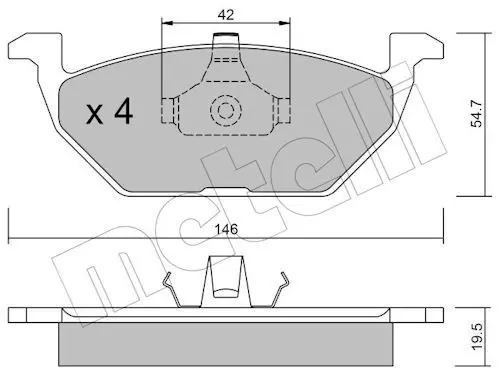 METELLI 2202110 К-т дисков. тормоз. колодок