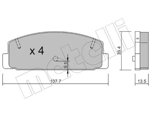 Metelli 2203021 Колодки тормозные задние