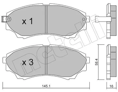 METELLI 2206100 Колодки тормозные