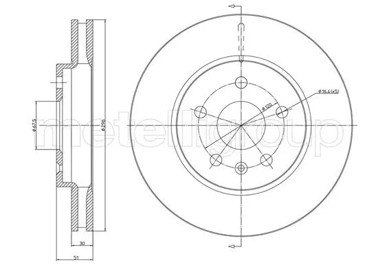Metelli 231006C Диск тормозной передний