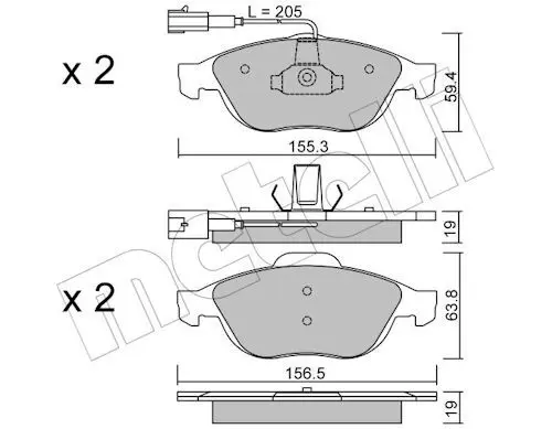 METELLI 2202200 Комплект тормозных колодок