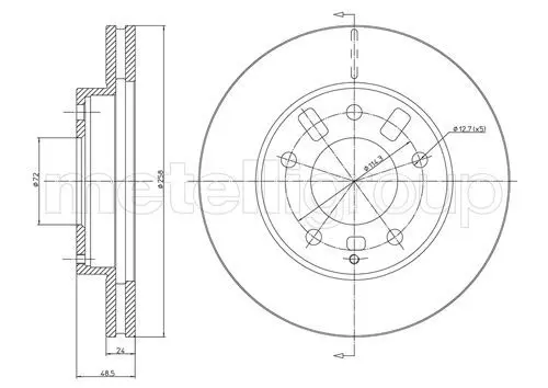 Metelli 230347 Диск тормозной Metelli