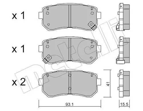 Metelli 2207250 Колодки тормозные задние